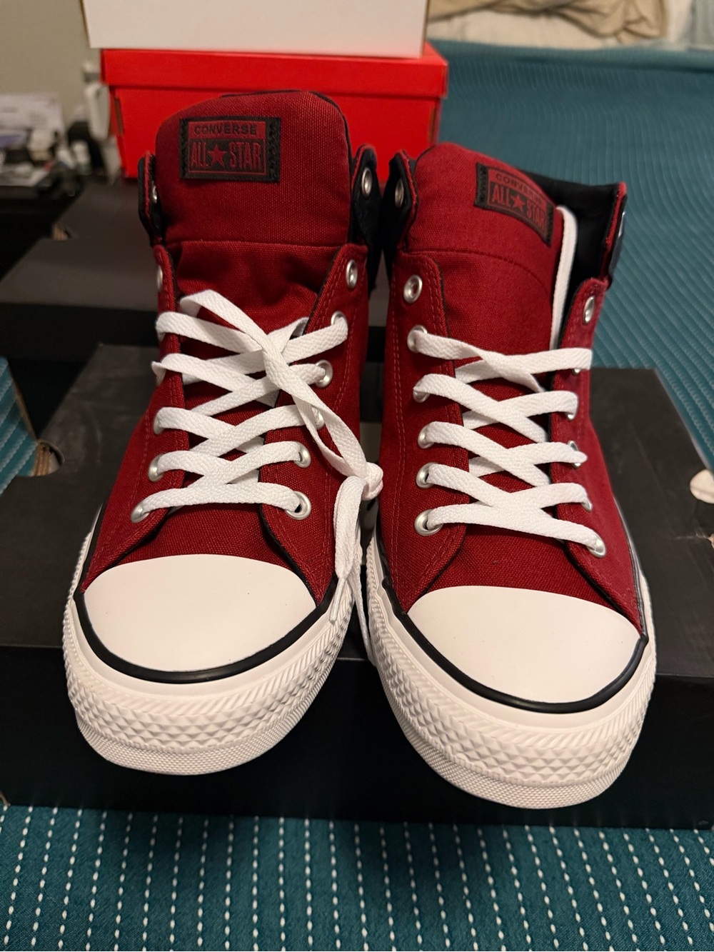 Converse Black and White High-Top Sneakers - Picture 7 of 10